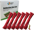 RainbowStone Enhanced Highly Visible Reflective Guy Line with Luminescent Tensioner 6 * 4m Empire Red