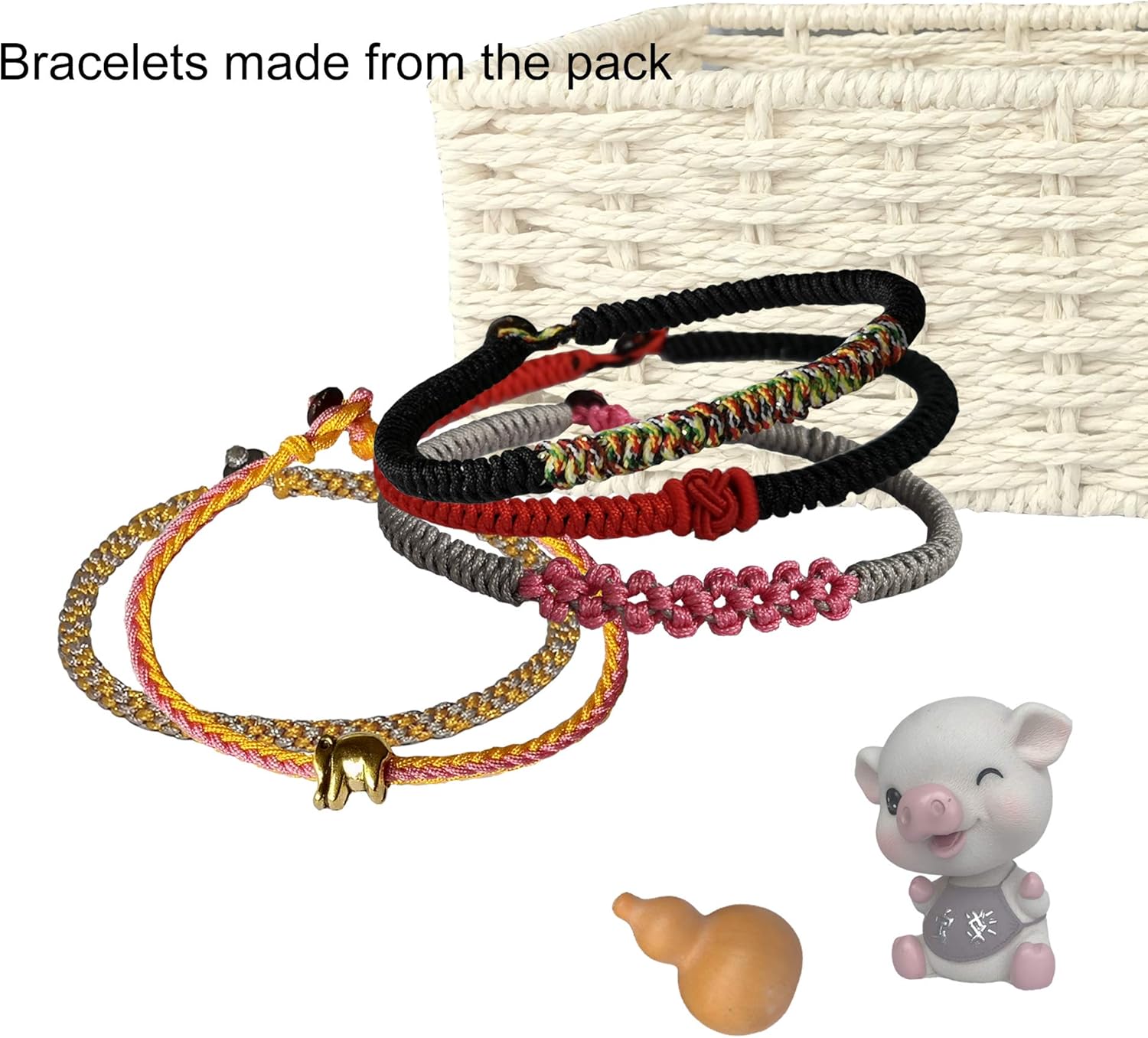 Jewelry Making DIY Kit for Friendship Bracelet Anklet Necklace Set A - 24m Marcrame Threads in 6 Colors + 21 Charms/Beads + Video Tutorials
