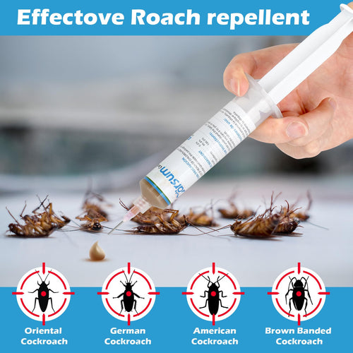 Garsum Cockroach Gel Bait 1 Box (4 Tubes x 30 Grams), Roach Killer Indoor Infestation Home and Outdoor Use