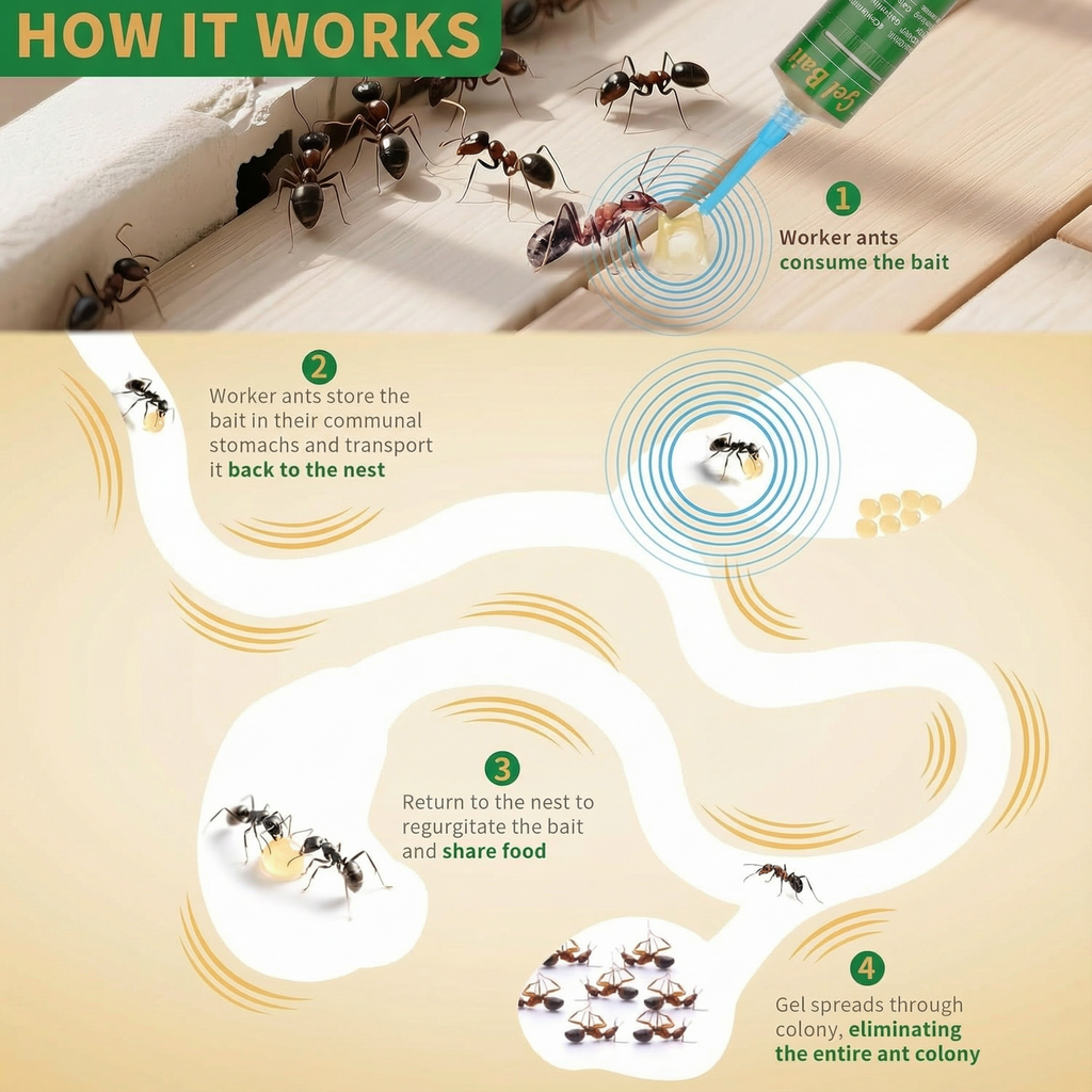Garsum Ant Gel Bait Ready-to-Use 30g Indoor & Outdoor Ant Control Solution 1 Tube for Effective Infestation Management