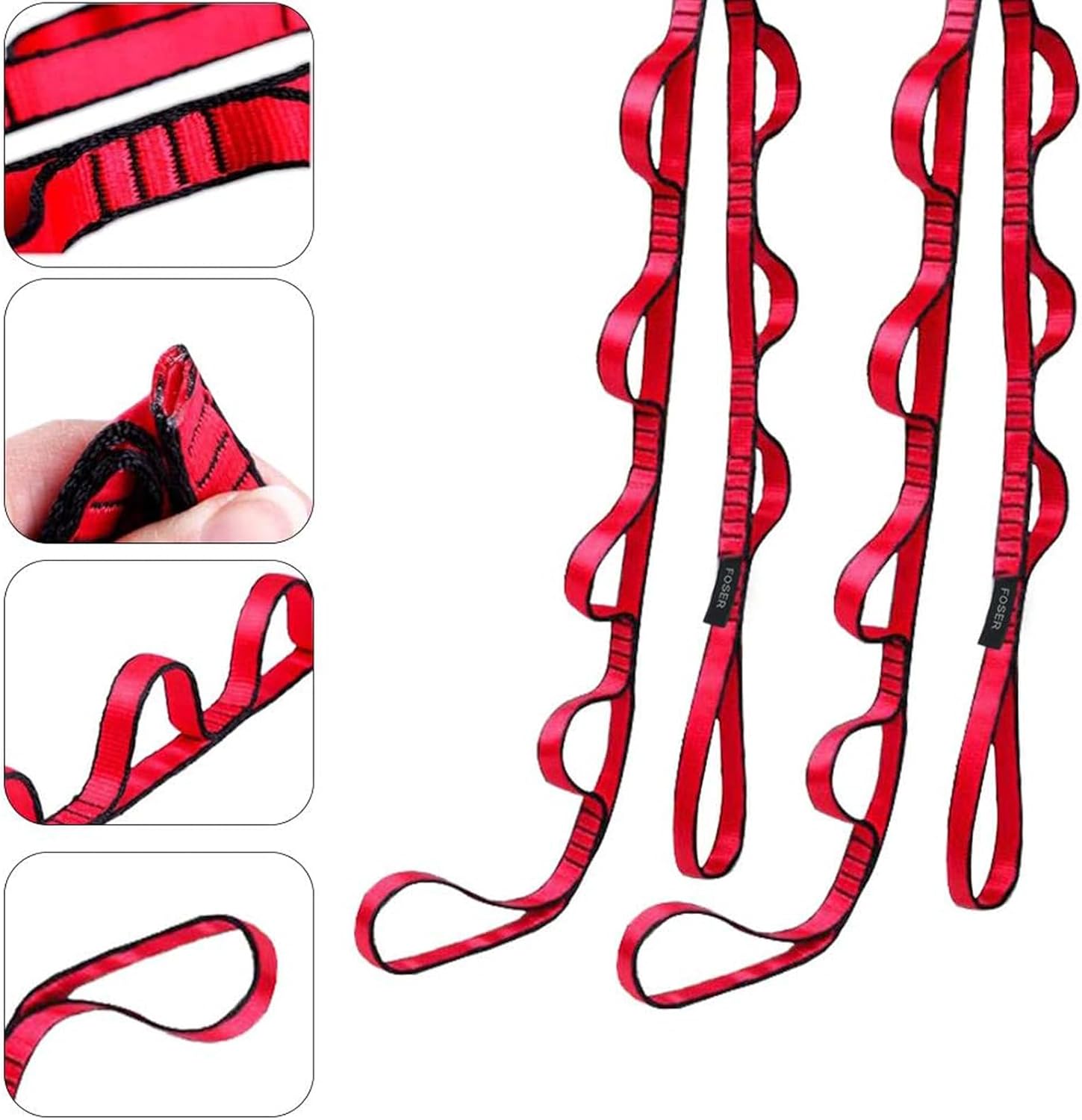 2pcs Daisy Chains, Yoga Hammock Extension Strap, 23KN Adjustable Nylon Climbing Sling Fitness Pilates and Exercise Extend Band